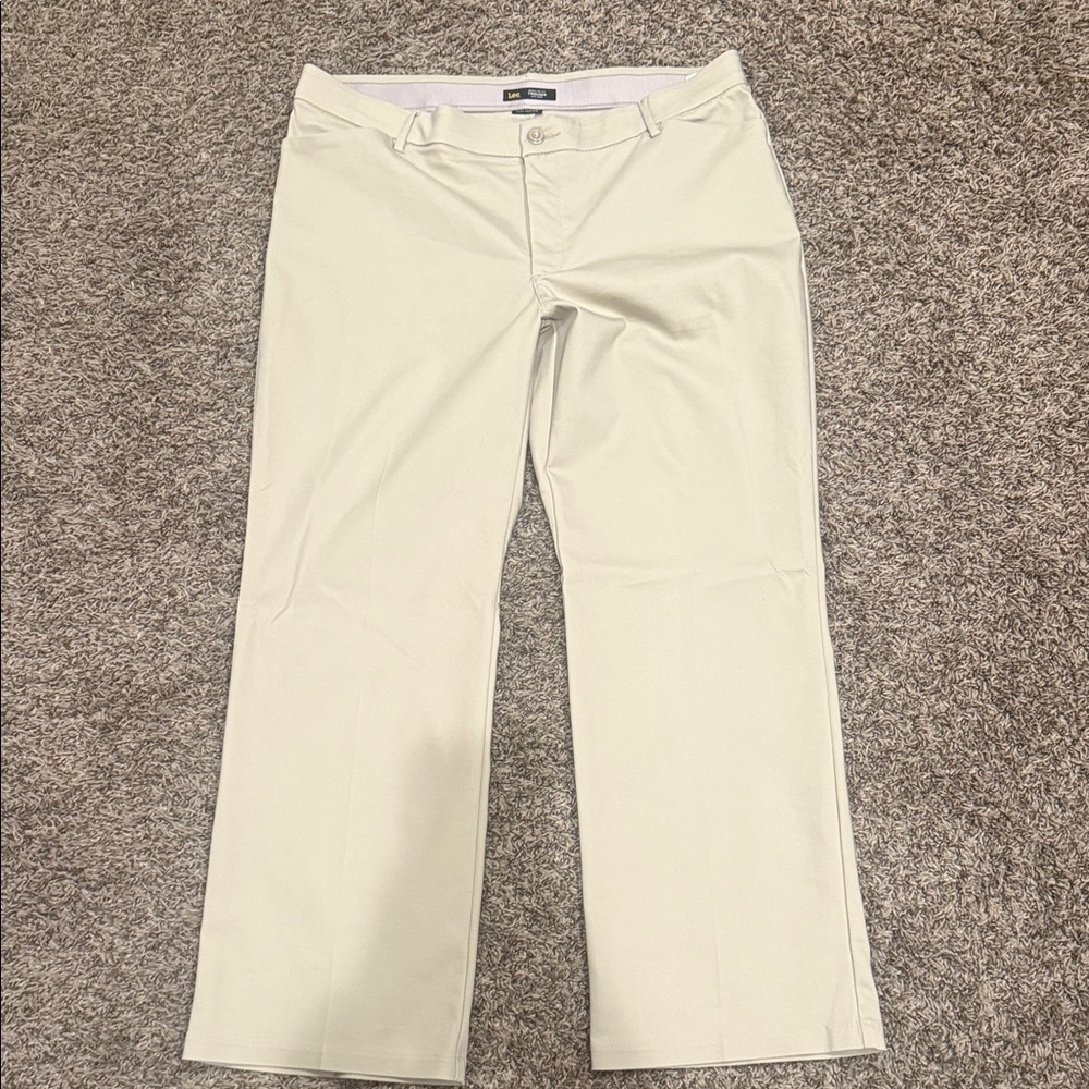 Lee Women's Light Cream Straight Leg Trousers